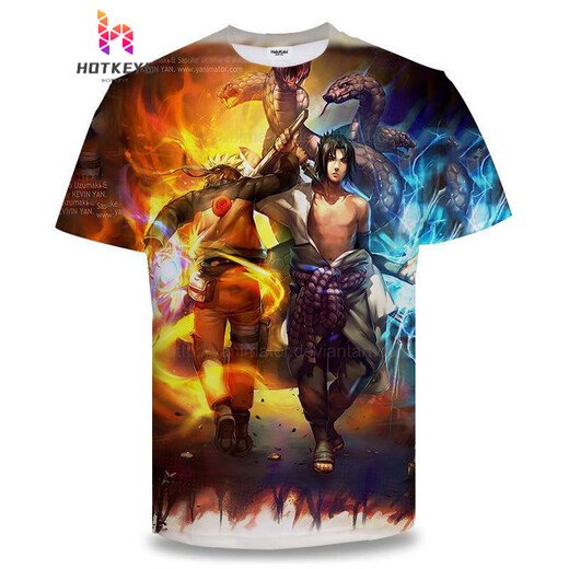 
Yamamori Nanshi 2025 short-sleeved Naruto anime series T-shirt 3D printed trendy casual tops Xiao Quan family photo TXU1504 S suitable for 80-90Jin [Jin equals 0.5 kg]