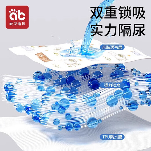 爱贝迪拉（AIBEDILA）婴儿隔尿垫防水透气可洗儿童大尺寸姨妈宝宝a类隔夜四季通用尿布 【7A抗菌】竹抱熊猫（A类标准） 80*120cm