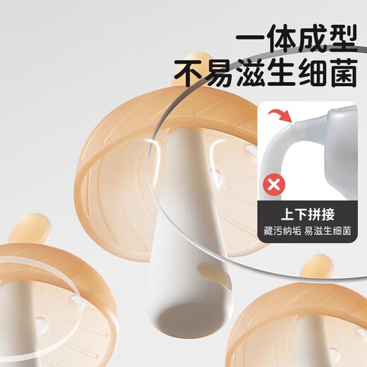 Teething gum baby anti-eating hand small month old mushroom molar stick to comfort baby teething period 3 months 6 can be boiled antibacterial type nano silver small mushroom (daily use)