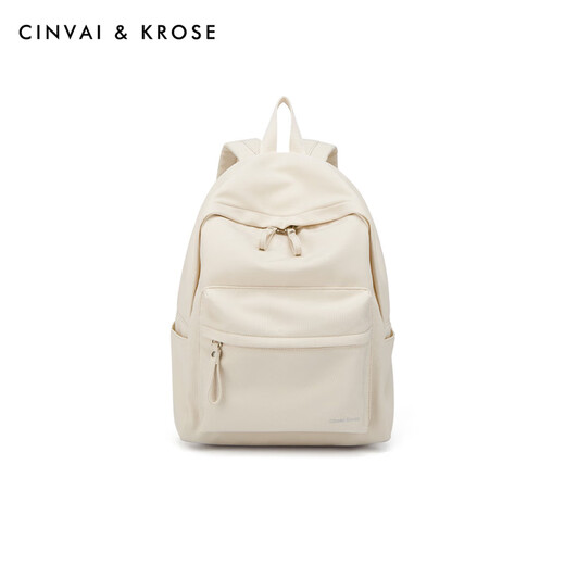 CinvaiKrose【新品】小c&k双肩包女2025新款书包大容量初中学生背包男轻便通 米白色Off-white【2025年新款生