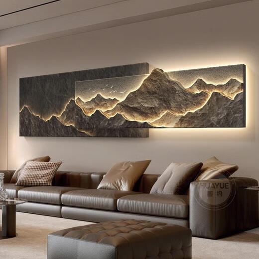 Drei-Tag-Tiger-Rücken hat eine Rückenlehne Wohnzimmer Dekoration Malerei Leichtes Luxus-Sofa Hintergrund Wandhänge 3D-dreidimensionales Landschaftslandschaftsmalerei D-Back hat eine Rückenlehne 15042 cm menschlicher Körper erfasst Licht Malerei Stromversorgung 220