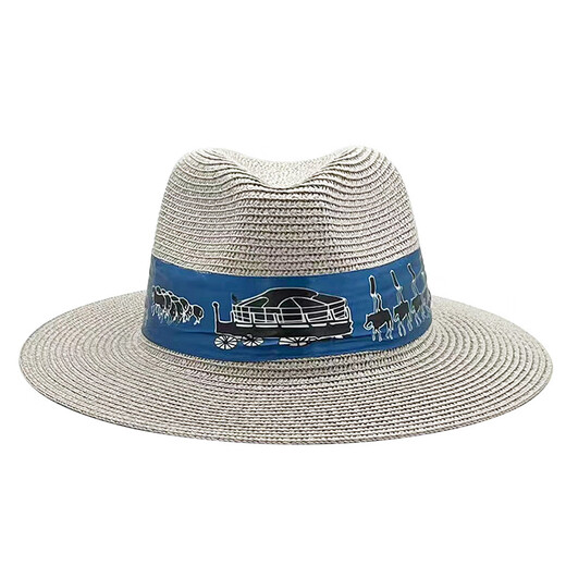 Gisailen Mongolian hat, straw hat, new men's and women's travel jazz sun hat, Mongolian ethnic wedding, beige M (56-58cm)