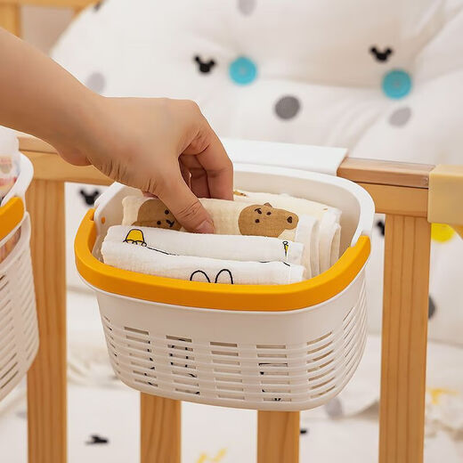 Crib Storage Korb Seite Aufbewahrungskorb Seite Bettbaby Fütterungstisch Windeln Windeln Speichel Handtuch Hanging Bag Same Small Tile_1