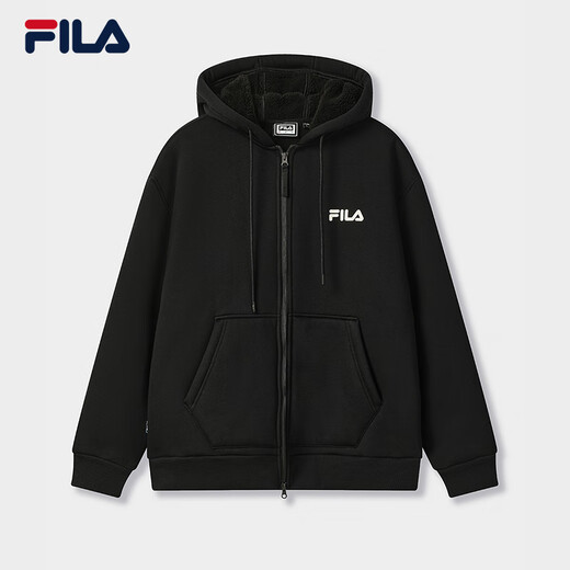 Официальная пара FILA вязаная куртка с капюшоном 2025 Зимние повседневное плюшевое плюшевое топ