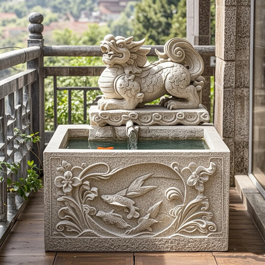 Garten Outdoor Fischteich Landschaft Rockerie Brunnen Terrasse Garten Schildkrötenpond Pixiu Fengshui Tank Fließende Ornamente 6630 Fließende Wasserlandschaft Kombination