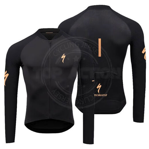 Lightning Double Arrow Lightning Cycling Autumn Winter Spring Autumn Suit Road Bicycle Plus Velvet Long Sleeve Suspenders Long Trousers Cycling Suit Single Top 3 (Thin Section) XL