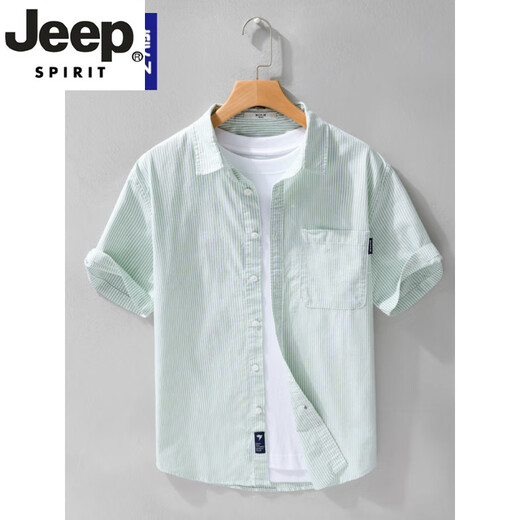 Jeep Spirit Camisa de algodón puro de algodón de algodón corto de algodón corto