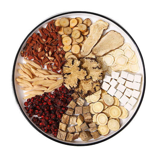 Pékin Tongrentang [Store officiel phare] Zizaiying Wen Xiaoshu Santong Décoction Ratio de prescription originale Matières médicinales chinoises Ginseng Chuanxiong Mai Ophiodan Santong Décoction Matières premières 7 paires [693 grammes]