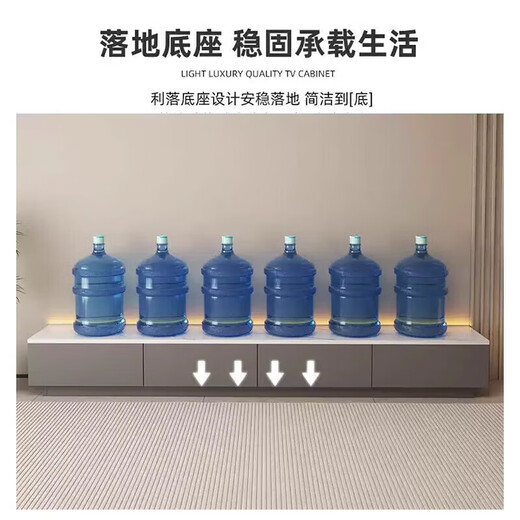 电视柜落地2024客厅家用小户型靠墙储物柜一体新款茶几电视柜组合 【热卖款2.0米】灰色+白大理石纹 送货上门【自行安装/工具/教程】