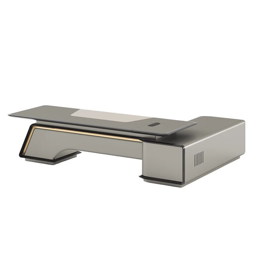 Hanjitang Yu light luxury boss desk office desk ebony leather high-end president desk tables and chairs simple modern executive desk office furniture 2.4 meters boss desk