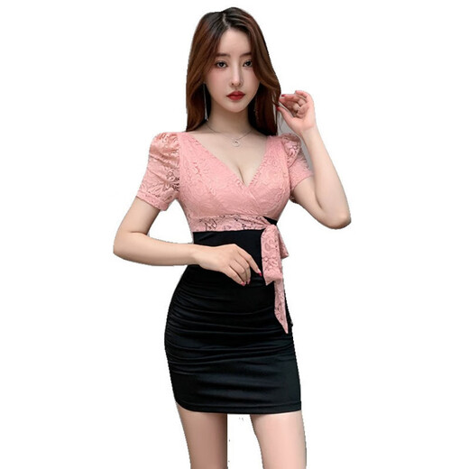 Pierre Cardin Club nocturno Ropa de trabajo Sexy Dress KTV Massage Foot Bathicutan Work Falda de la cadera 3882 Negro L Sugerir 105-115Jin [Jin es igual a 0.5 kg]
