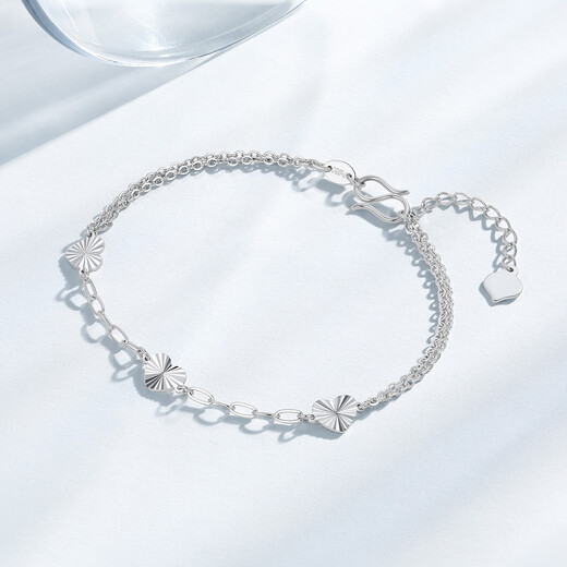 Chao Acer Love Platinum Bracelet for Women PT950 Hand Jewelry Stacked as a Birthday Gift for Girlfriend, Priced at 360 Yuan, 3.55g, Chain Length Approximately 16cm + Tail Chain
