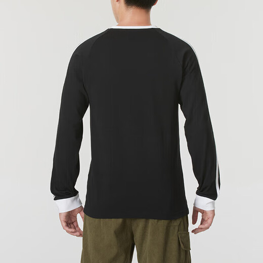 阿迪达斯（adidas）三叶草男装 2025夏季新款运动服时尚潮流三条纹套头衫透气长袖T恤 IA4877 2XL