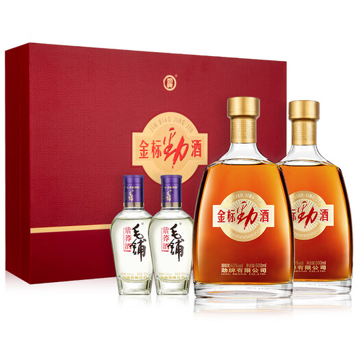 Jinpai Jinbiao Jinjiu 40 Grad 500 ml*2+ Maopu Alkohol 100ml*2 Exquisite Geschenkbox selbst trinkende Geschenk