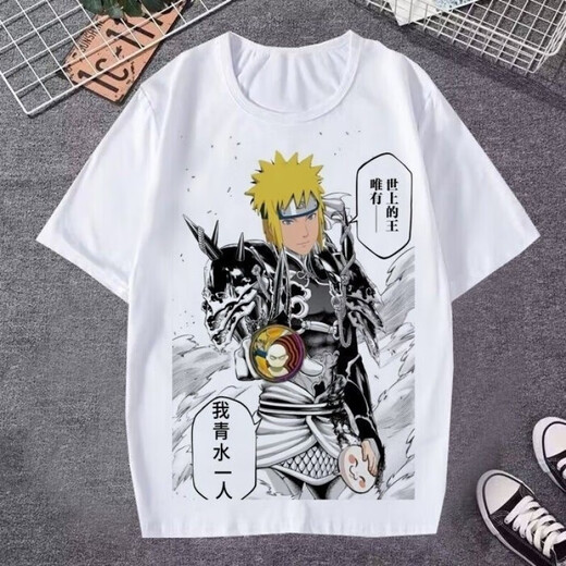 Naruto T-Shirt Amatras Naruto Sasuke Emoticon Pack lustiger Teenager halbärmeliger Sommer [Weiß kurzärmelig] Naruto 4 Einzelgröße Kinderkleidung 160 Empfohlene Höhe 148-15885