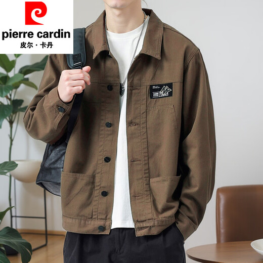 皮尔卡丹（pierre cardin）外套男款春秋季2025新款衬衫翻领秋装男士工装夹克初秋褂子上衣服 【升级版】K12806卡其 2XL 【建议140-160斤】