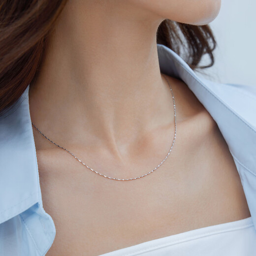 Lukfook Jewelry Platinum 950 Platinum Necklace Women's Baby's Breath Necklace Plain Chain Price A03TBPN0005 43cm-2.32g (including labor cost 264 yuan)