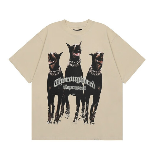 Lee Kids Real Shot Reprection Collection Eagle Shark motif de requin imprimé Round Cou Short Sleeve Beautiful Hip-Hop Men and Women 1048 Black S