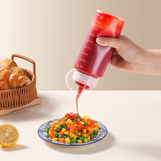 Baiji squeeze sauce bottle food grade tomato sauce salad squeeze bottle sauce honey jam sauce pot condiment bottle 2 pack 450ml