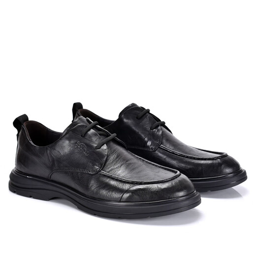Goldlion leather shoes for men 2025 new style cowhide breathable and comfortable business casual shoes soft sole lace-up British men's shoes black 40