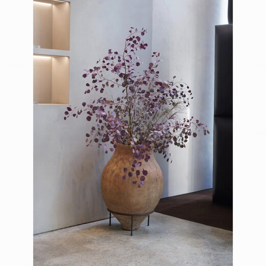 Apple eucalyptus dried flowers indoor living room office immortal flower base straight hair niche immortal apple eucalyptus leaves 100-130cm1 tied purple red