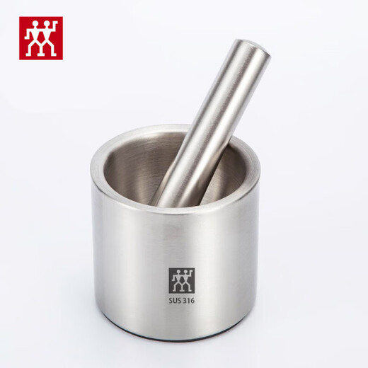 ZWILLING German-made 316 stainless steel garlic pounder, garlic pounding bowl, garlic press, multifunctional garlic mortar, 316 stainless steel pounding bowl