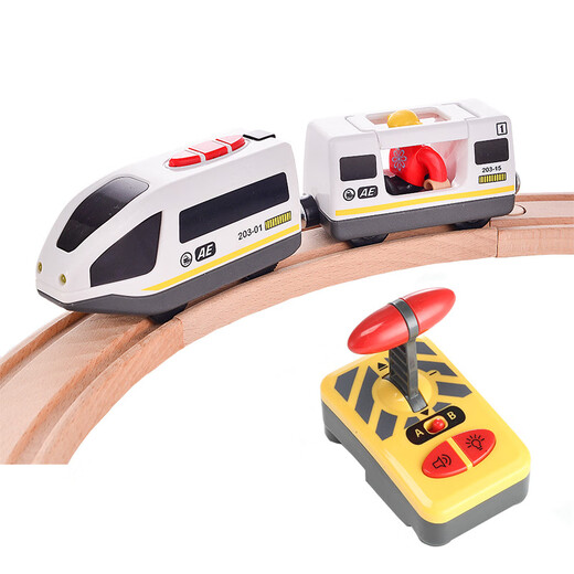 Tbkjoys Fernbedienung Hochgeschwindigkeit Elektro-Zugspielzeugkompatible Holzstrecke Kinder Fernbedienung LKW rot (Farbbox