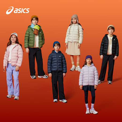 ASICS Kinderkleidung 25 Jahre Winter Kinderweiche und komfortable dreidsichere leichte und dünne warme Jacke [hohe Ladung] Schwarze Sauberkeit 1000 Meter down 170 Füllung 109,2g