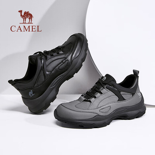 Camel (CAMEL) Comfortable Cowhide Soft Sole Commuting Versatile Light Business Casual Sports Leather Shoes for Men G15A161036 Black 44