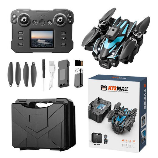 Silverybox LCD Remote Control Dron con pantalla HD Fotografía aérea Flujo óptico sin escobillas Hovering Quadcopter Toyadores para niños Control remoto Pantalla Motor sin escobillas Nivel 5 Resistencia de viento 8k Paquete eléctrico único + Blade de viento + Cable de datos + Caja de almacenamiento + + Caja de almacenamiento +