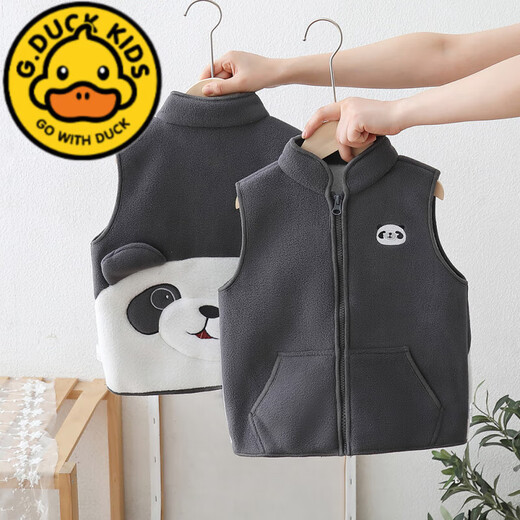 G.DuckKids Boys Vest Fleece 2024 automne Nouvel enfant pour la glissière de bande dessinée pour enfants