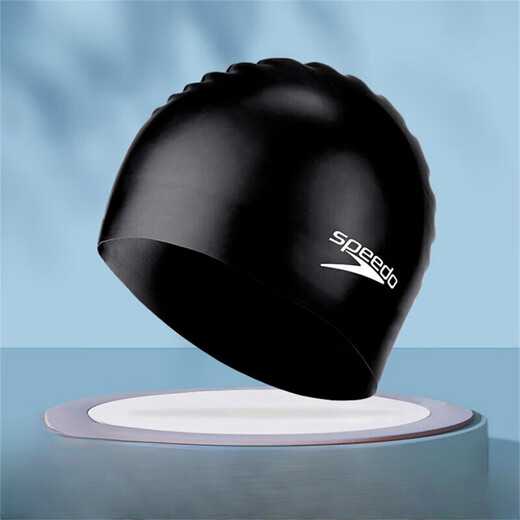 
Speedo Swimming Cap Adult Black Silicone Swimming Cap Simple Waterproof No-Slim Universal Swimming Cap Black [12806]