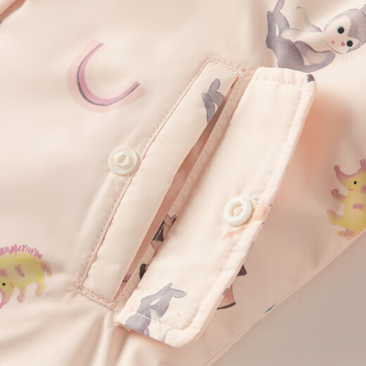 David Bella children's hooded coat girls waterproof and breathable top autumn baby printed coat