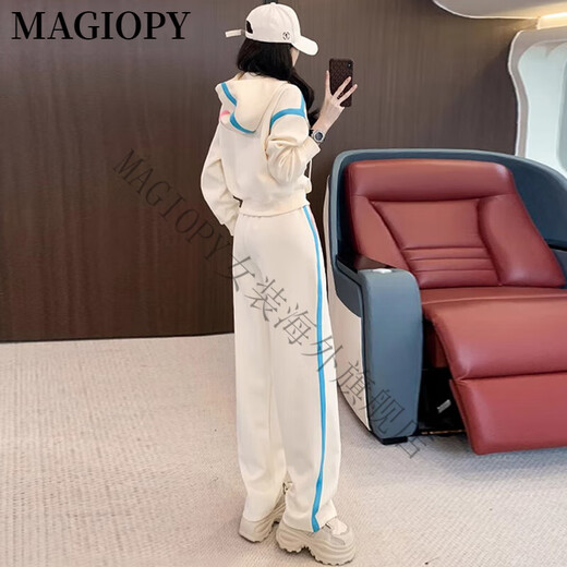 Magiopy International Luxury haut de gamme Brand 2025 printemps Nouveau produit européen Niche Sports Sports Ensemble d'âge féminin Réducteur Abricot Abricot Color Two-Piece Set S (100jin [Jin est égal à 0,5 kg]))