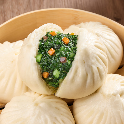 巴比 香菇菜包300g*2包 共12只早餐包子菜馒头生鲜面点 速食方便菜  