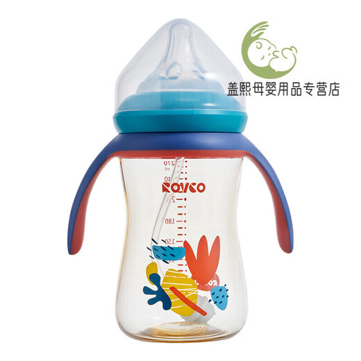 Rikang Babyflasche Babystrohflasche Weithalsflasche Entenschnabelbecher 270 ml N1047-1 Haiqing blau Weithalsflasche Haiqing blau 270 ml