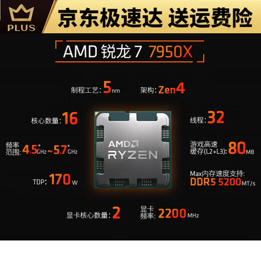 AMD7500F/7800X3D/9700X/8700G/9800X 3D盒装9950X 9900X散片CPU 9900X散片(主板更新新BIOS)