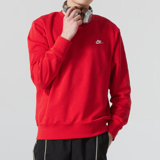 耐克（NIKE）男装运动套装2025本命年红色时尚套头衫卫衣休闲针织长裤男2件套 FN3889-657+FQ4331-010 M