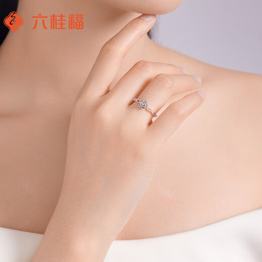 Liuguifu Jewelry Platinum Ring Gilt Rose PT950 Platinum Ring Open Ring Women PT0100114 2.65g