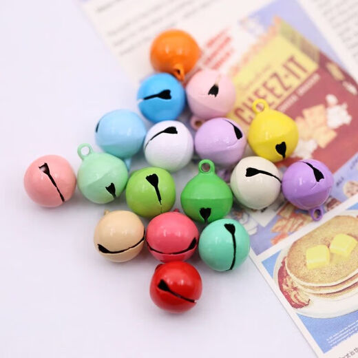14mm candy-colored small bell Christmas decoration pet necklace keychain plush pendant handmade diy material (15 pieces can be mixed in different colors) 14mm candy