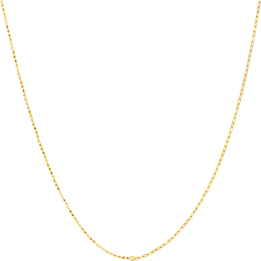 Saturday Blessing Yellow 18K Gold Necklace Women's Colorful Gold O-shaped Bead Chain Plain Chain Birthday Gift C0521133 40+5cm