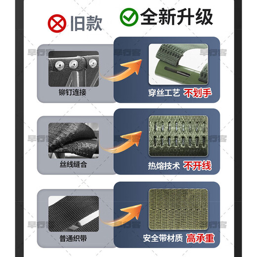 早行客折叠马扎便携式小马扎折叠凳子马扎凳军绿色 35大号款承重300斤