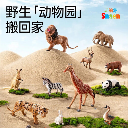 斯纳恩（Snaen）仿真动物模型儿童玩具套装3岁6男女孩童益智早教过家家生日礼物盒