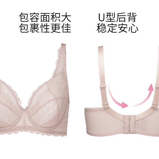 华歌尔Wacoal文胸超薄蕾丝全罩杯胸罩大胸显小内衣女收副乳瘦WB8520