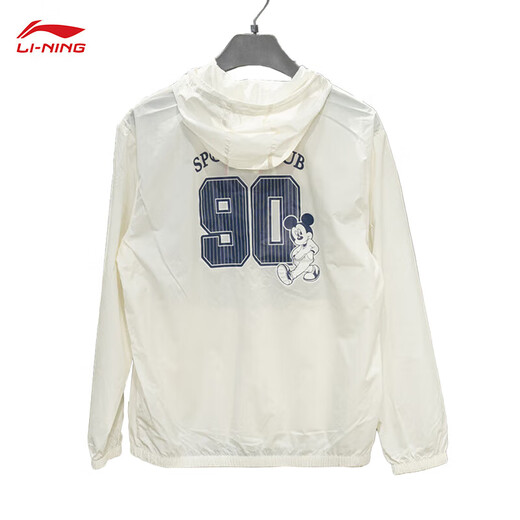 Li Ning Disney Mickey Co -Branded Sport Trench Coat Herren 2025 Herbst Trendy Sonnenschutzmittel dünne Jacke -1 cremig weiß s