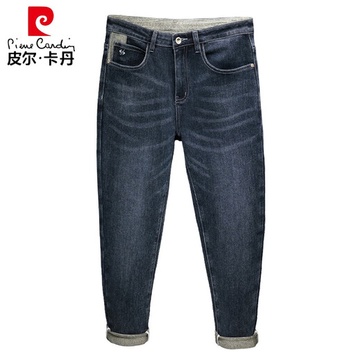 Pierre Cardin Frühling und Herbst neue Style-Jeans für Männer lose und vielseitige trendige elastische Waschanlage Casual Middle Age Long Hosen für Männer 9928 Blau H [weicher Stoff] 31 Taillenumfang zwei Fuß vier