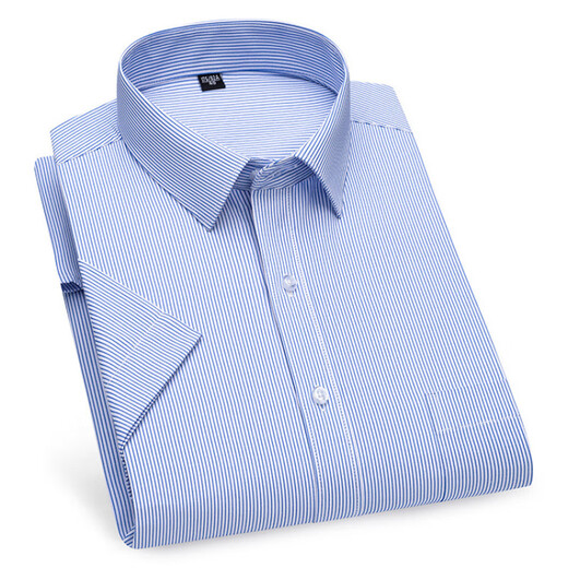 Neuer Sommerstil mit Baumwollstreifen kurzärmeliges Hemd für Männer, mittleren und jungen Unternehmen Casual, Atmungsaktiv und nicht amerikanischem Hemd DX6636 Dünner Modell 45