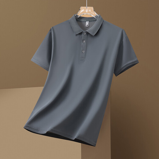 皮尔卡丹（pierre cardin）短袖T恤男2025夏季新款冰丝polo领商务休闲纯色半袖衫父亲节礼物 JS-677天蓝色 XL