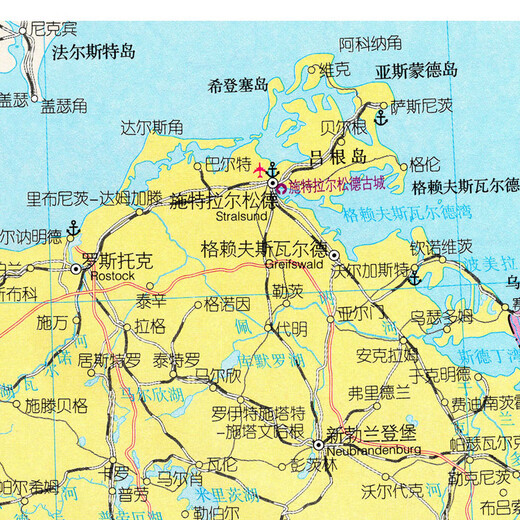 
2024 new German map Chinese version Wall stickers Extra large and huge traffic Decorative painting poster German map Chinese version 13590 (large) Photo paper material (with double-sided delivery