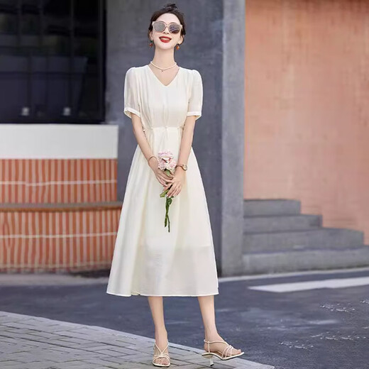 Ehangy International Light Luxury Women's Summer Vestido 2025 NUEVO TEMATAMENTO DE COLOR SIDA CULTA DE CULTIVO dulce y de moda Black [Caja de regalo de alta gama] XL